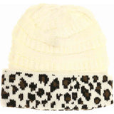Matching Cuff Leopard Print C.C Beanie