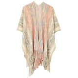 Multi Colored Metallic Knit Ruana