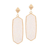Patterned Hexagon Dangle Earrings