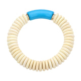Resin Accented Wood Stretch Bracelet