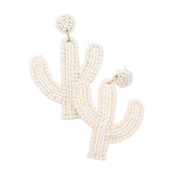 Seed Bead Cactus Earrings