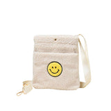 Smile Pointed Sherpa Rectangle Crossbody Bag