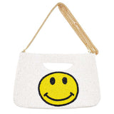 Smile Seed Beaded Tote Crossbody Bag