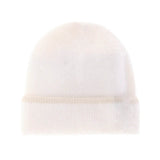 Soft Feather Yarn Striped Cuff C.C Beanie