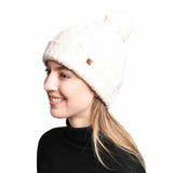 Solid Color Cable Knit Beanie Hats