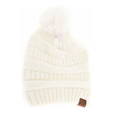 Super Soft Matching Fur Pom C.C Beanie