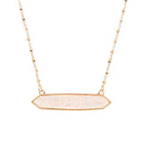 Trendy Patterned Hexagon Pendant Necklace