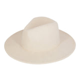 Women's Solid Color Classic Wide Brim Fedora Hat Panama
