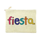Fiesta Seed Beaded Message Clutch Crossbody Bag