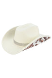 C.C Cow Pattern Rhinestone Vegan Felt Cowboy Hat