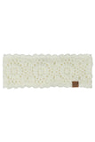 C.C Flower Pattern Crocheted Solid Headwrap