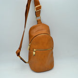 Structured Sling Bag with Contrast Zipper Detail