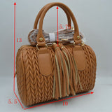 Quilted Chevron Satchel Handbag | Textured Top-Handle Crossbody Purse