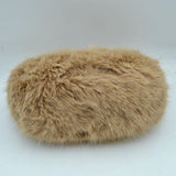 Plush Faux Fur Hobo Handbag with Adjustable Top Handle and Strap
