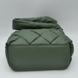 Woven Puffy Shoulder Bag with Knotted Padded Strap