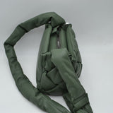Woven Puffy Shoulder Bag with Knotted Padded Strap