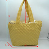 Quilted Tote Bag with Padded Dual Handles