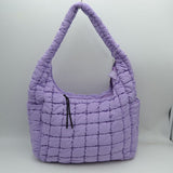 Quilted Puffer Hobo Shoulder Bag with Side Slip Pockets