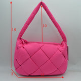 Padded Woven Shoulder Bag with Integrated Wide Strap
