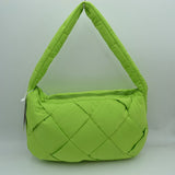 Padded Woven Shoulder Bag with Integrated Wide Strap