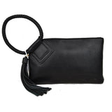 Braided Wristlet Clutch with Tassel Accent