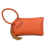 Braided Wristlet Clutch with Tassel Accent