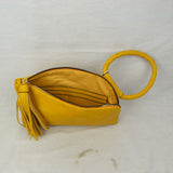 Braided Handle Wristlet Clutch with Fringe Tassel