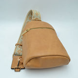 Structured Sling Bag with Contrast Zipper Detail