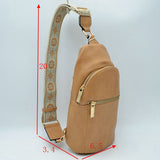 Structured Sling Bag with Contrast Zipper Detail