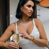 Laura Geometric Necklace & Bracelet Set Gold