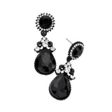 Glass Crystal Teardrop Dangle Evening Earrings