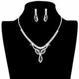 Marquise Stone Accented Rhinestone Pave Necklace