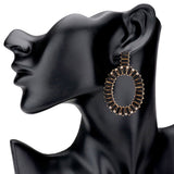 Rectangle Stone Embellished Oven Oval Earrings