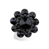 Round Crystal Flower Stretch Ring