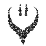 Round Teardrop Stone Accented Evening Necklace