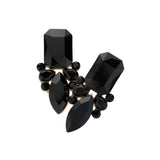 Square Marquise Stone Cluster Evening Earrings