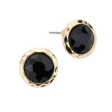 Stylist Round Stone Stud Earrings