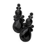 Teardrop Accented Dangle Evening Earrings
