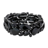 Teardrop Cluster Marquise Stone Stretch Evening Bracelet