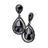 Teardrop Crystal Rhinestone Dangle Evening Earrings