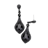 Teardrop Crystal Rhinestone Pave Evening Earrings