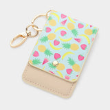 Fruits Printed Faux Leather Keychain / Card Holder Wallet