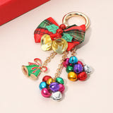 Festive Christmas Bow Jingle Bell Keychain Bag Charm