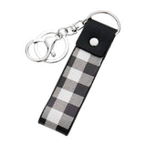 Buffalo Check Patterned Faux Leather Keychain Bag Charm
