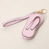 Faux Leather Flip-flop Mini Wristlet Keychain Bag Charm Coin Purse