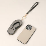 Faux Leather Flip-flop Mini Wristlet Keychain Bag Charm Coin Purse