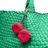Faux Leather Cherry Keychain / Bag Charm / Coin Purse