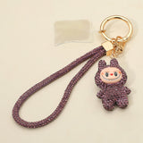 Bling Studded Monster Bunny Figure Phone Strap Keychain Bag Charm