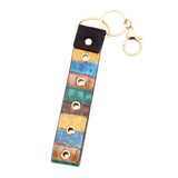 Color Block Faux Leather Keychain Bag Charm