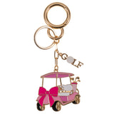 Enamel Bow Golf Cart Keychain Bag Charm